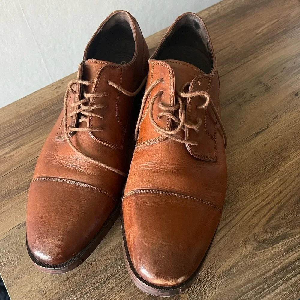 Cole Haan Men’s Jay Grand Cap Toe Oxfords Tan Leather Size 10